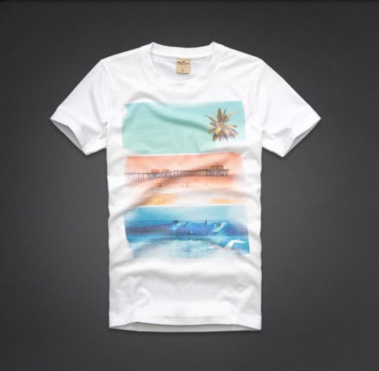 T-shirt Hollister Blanc Homme